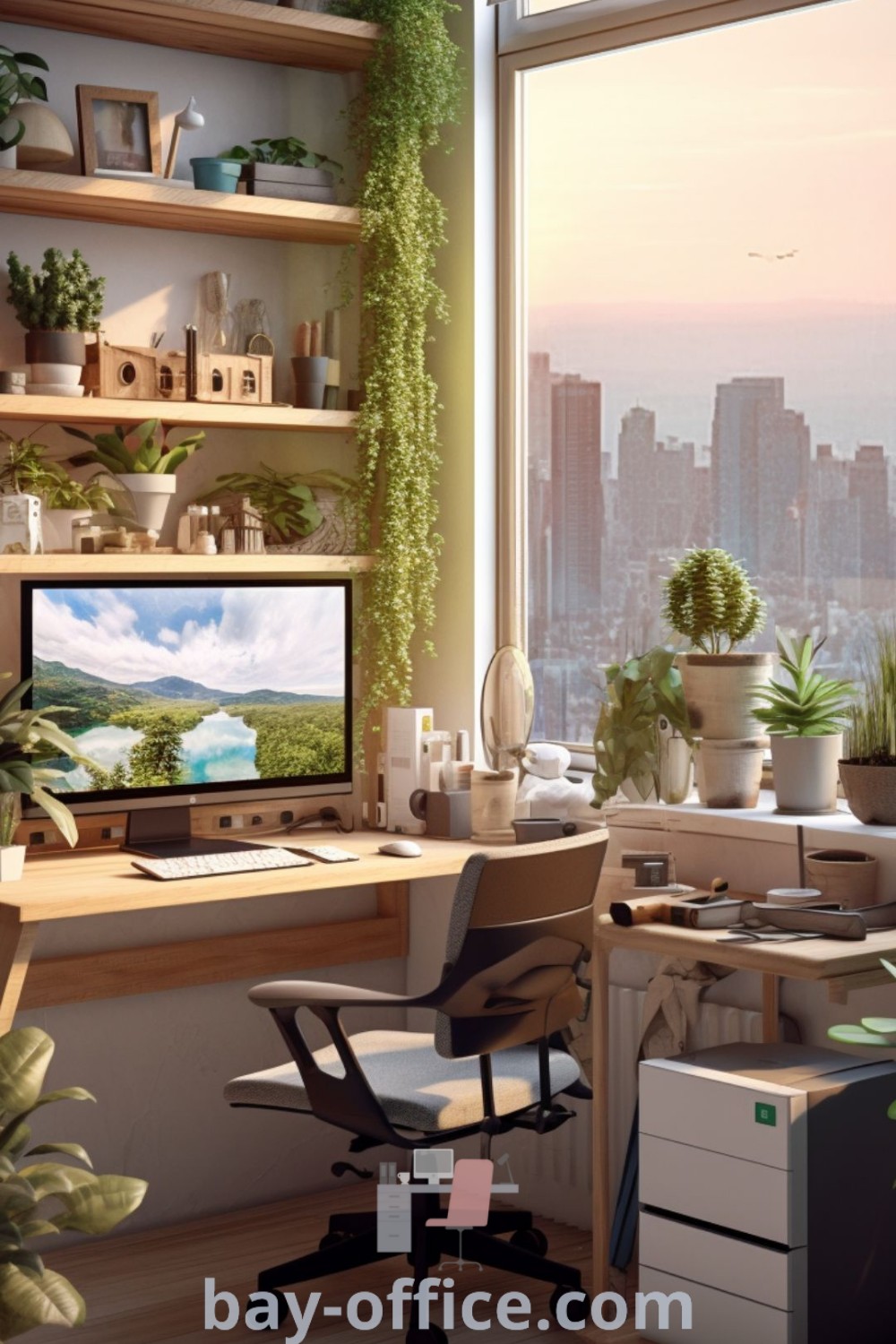 Small office design featuring modern decor, bright colors, and clever storage solutions for maximizing productivity in limited spaces. Explore more inspiring design ideas at bay-office.com.