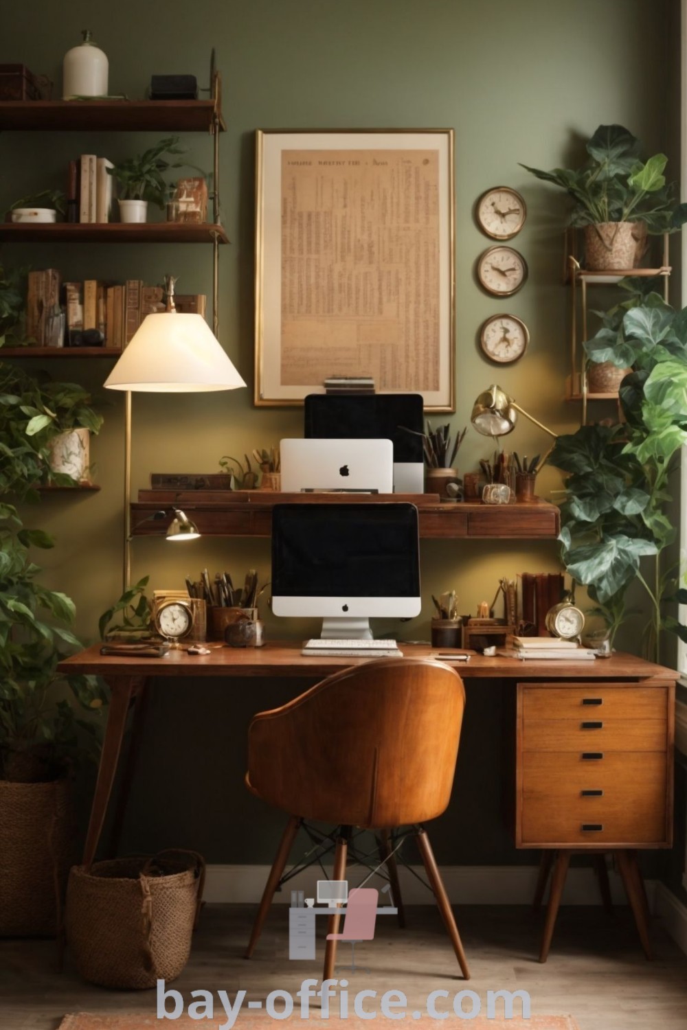 Cozy home office setup showcasing inviting decor, functional furniture, and a serene atmosphere perfect for productivity. Explore inspiring ideas for a cozy office, therapy office, and office library at bay-office.com.